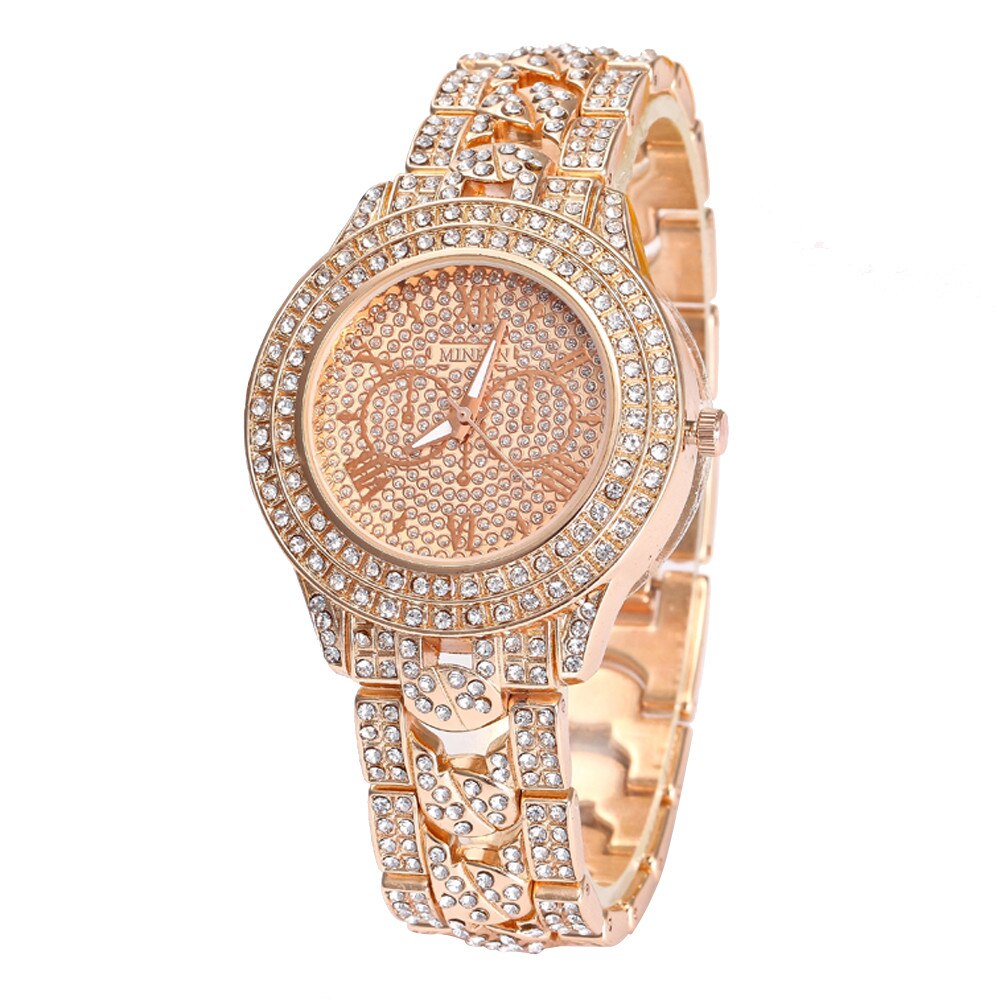 Horloge Vrouwen Dames Diamanten Armband Horloges Dames Quartz Horloges Horloge Voor Vrouwen Luxe Wach waches vrouwen Reloj: Rose Gold