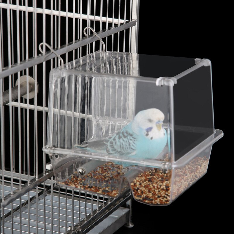 1PC Seed Bird Spill-Proof Feeder No Mess Parrot Toys Cockatiel Finch Tidy Corral Spill-Proof Box Bird Feeding