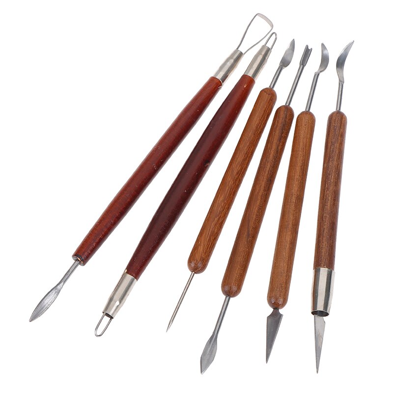 6 Stks/set Aardewerk Keramiek Gereedschap Polymeer Klei Modeling Tools Wax Carving Beeldhouwen Tool