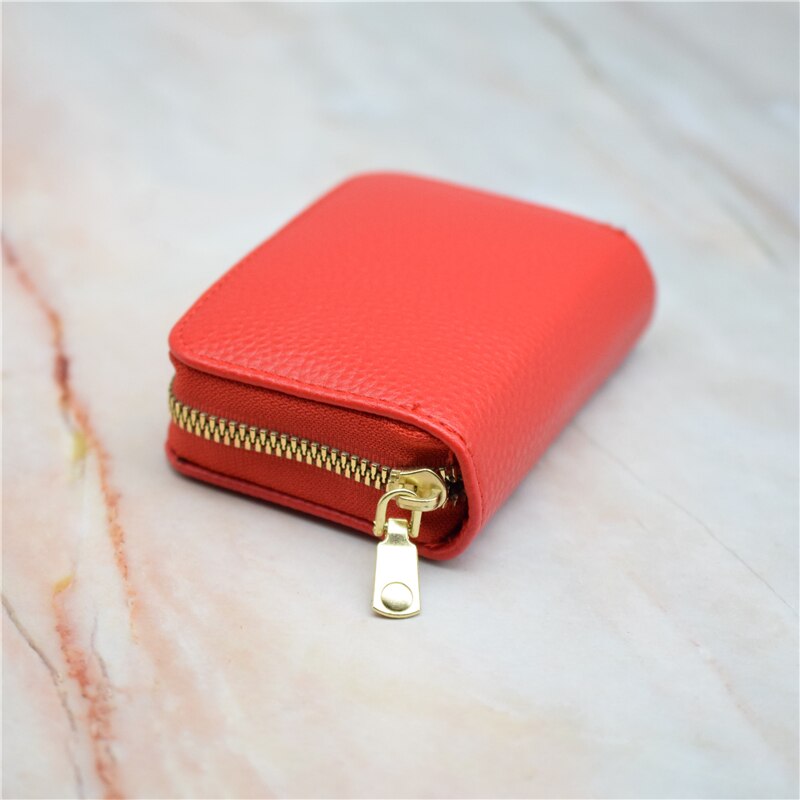 20 Bits Business Card Holder Wallet Women/men Black/coffee/red ID/bank/credit Card Holder Wallet Case PU Leather Card Bag