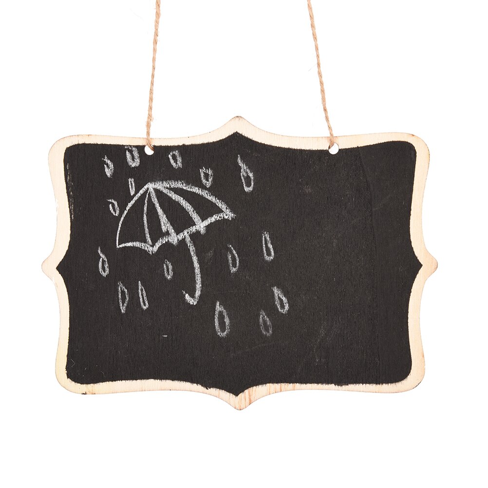 Tableau noir mural en bois avec corde/tableau noir en bois mémo/tableau d'affichage 12*16*0.25cm
