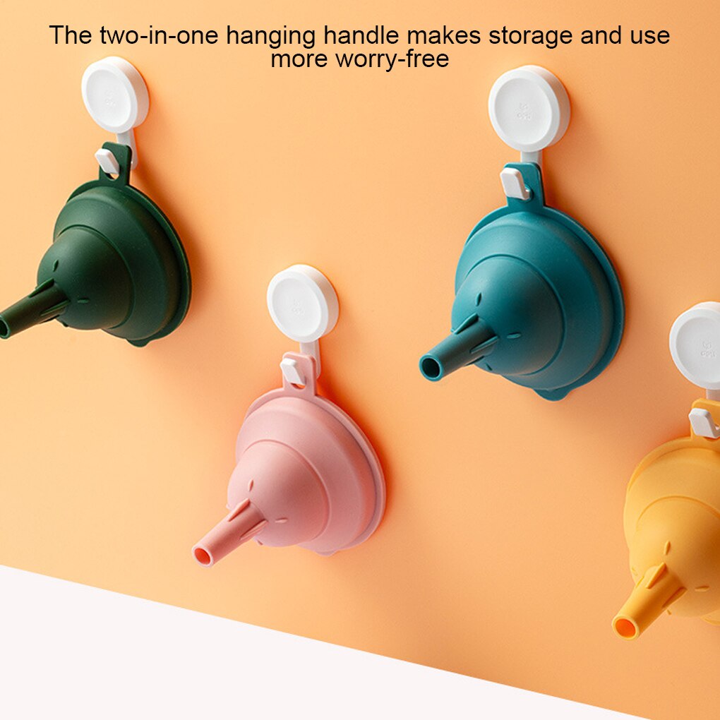 1Pcs Mini Opvouwbare Trechter Silicone Inklapbare Trechter Opvouwbare Draagbare Trechters Worden Opgehangen Huishoudelijke Vloeibare Doseren Keuken Gereedschap