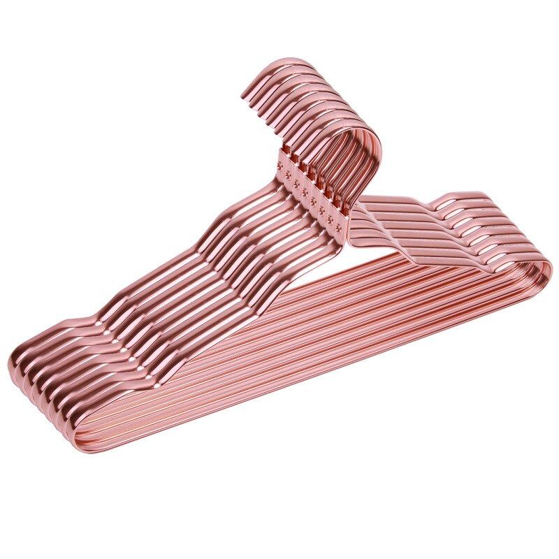 Duurzame Metalen Kleerhangers Kledingkast Rek Thuis Coat Broek Anti-Slip Drogen Hangers Volwassen/Kind Kledingrek organizer: Rose gold