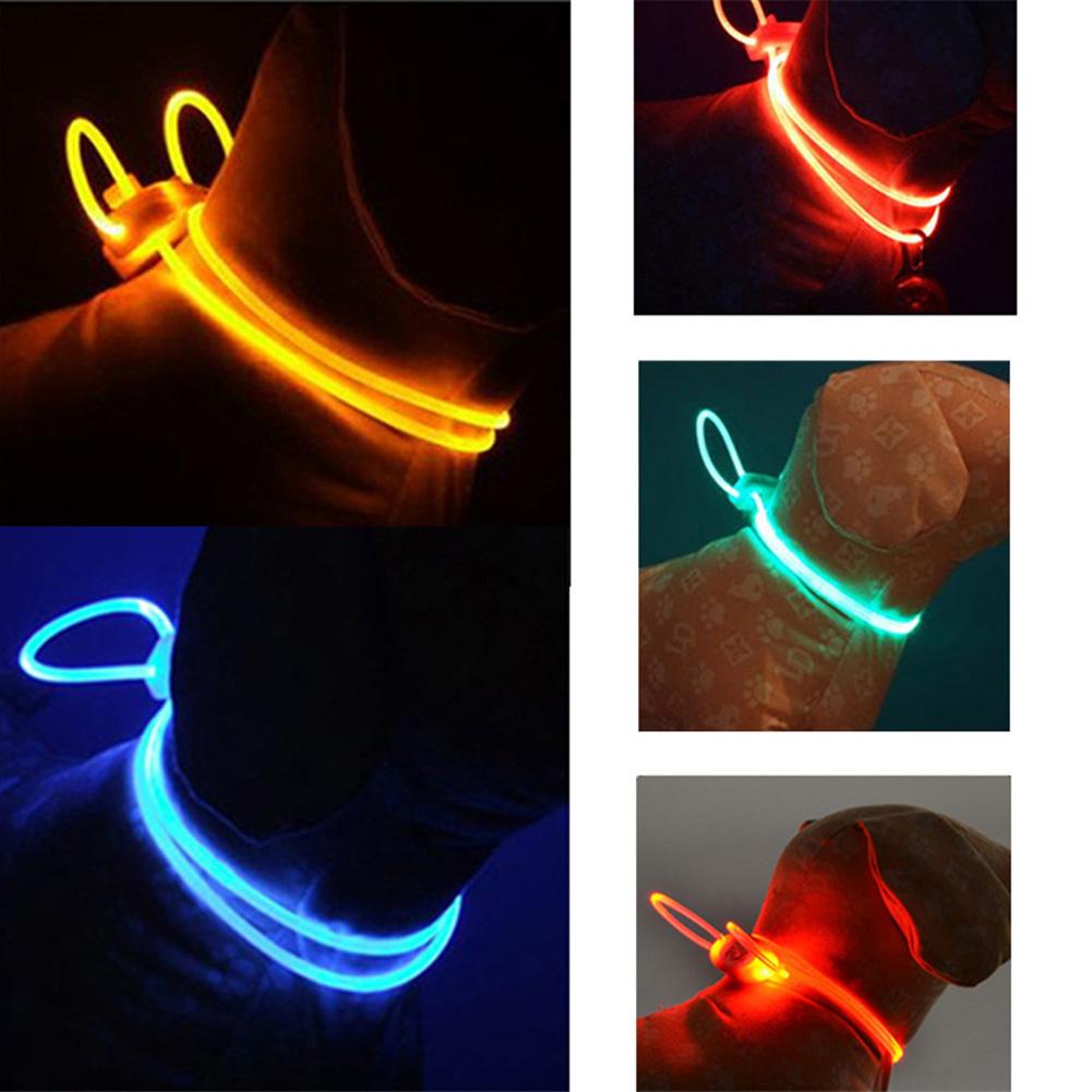 Led kæledyrshalsbånd lysende justerbare kæledyrssikkerhedshalsbånd vandafvisende blinkende lys fluorescerende halsbånd kæledyrsforsyninger
