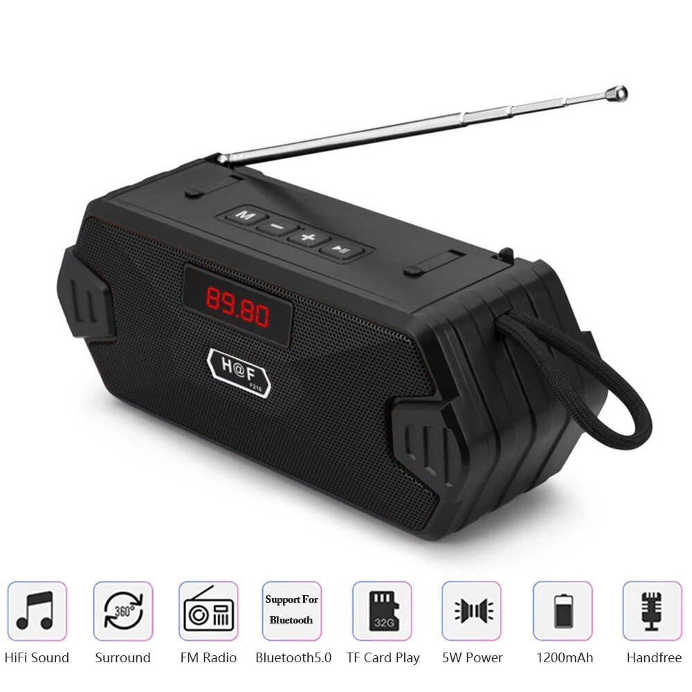 Receptor de Radio FM para exteriores, altavoz inalámbrico Aux portátil, Subwoofer Bluetooth, barra de sonido de música, barra de graves, Hifi, Bluetooth, hogar