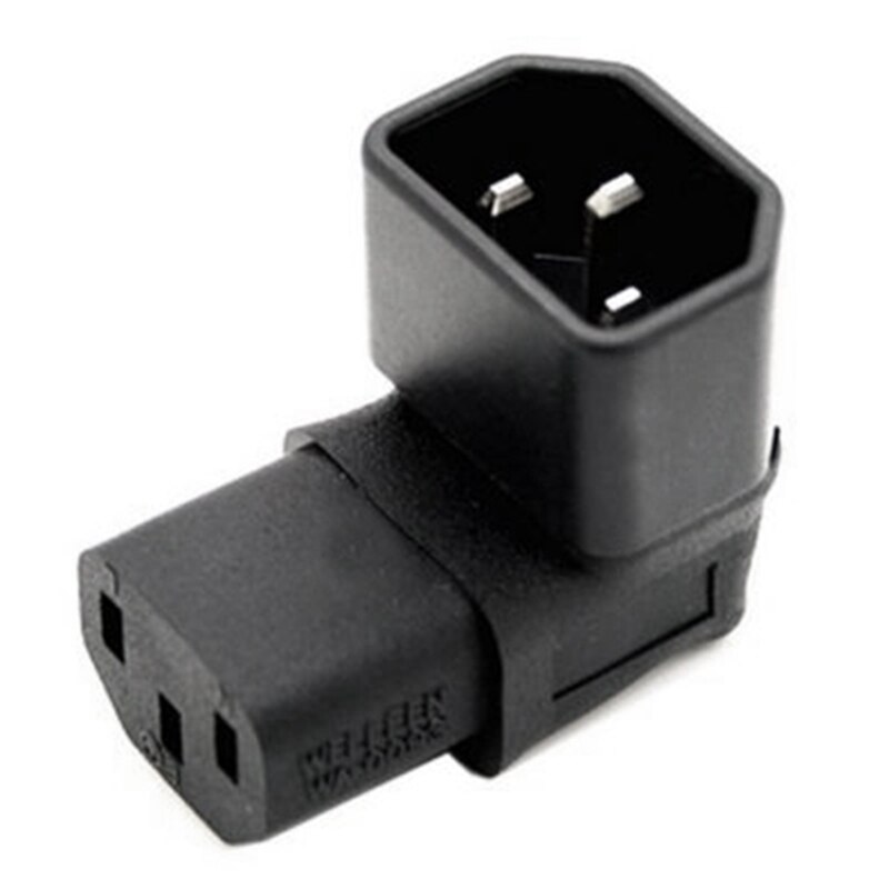 1 Pcs EC Female C13 Power Extension Adapter &amp; 1 Pcs IEC 320 C14 To C5 90 Degree Right Angled Socket Power Adapter