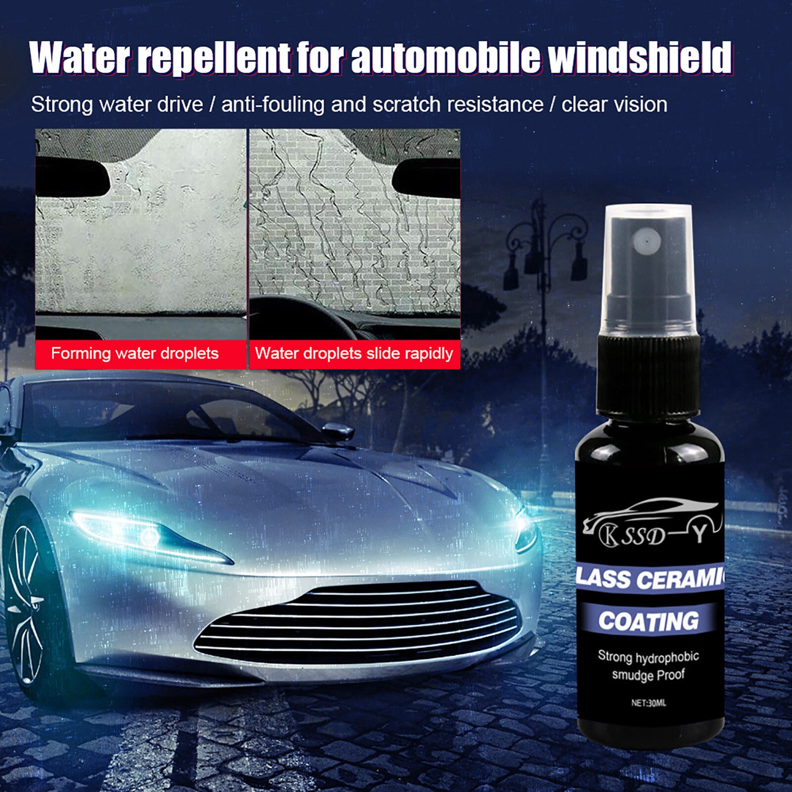 30/50ml Car Windows Glass Hydrophobic Coating Spray Agent Glass Car Windshield Windscreen Water Water Flooding Rainproof Agent