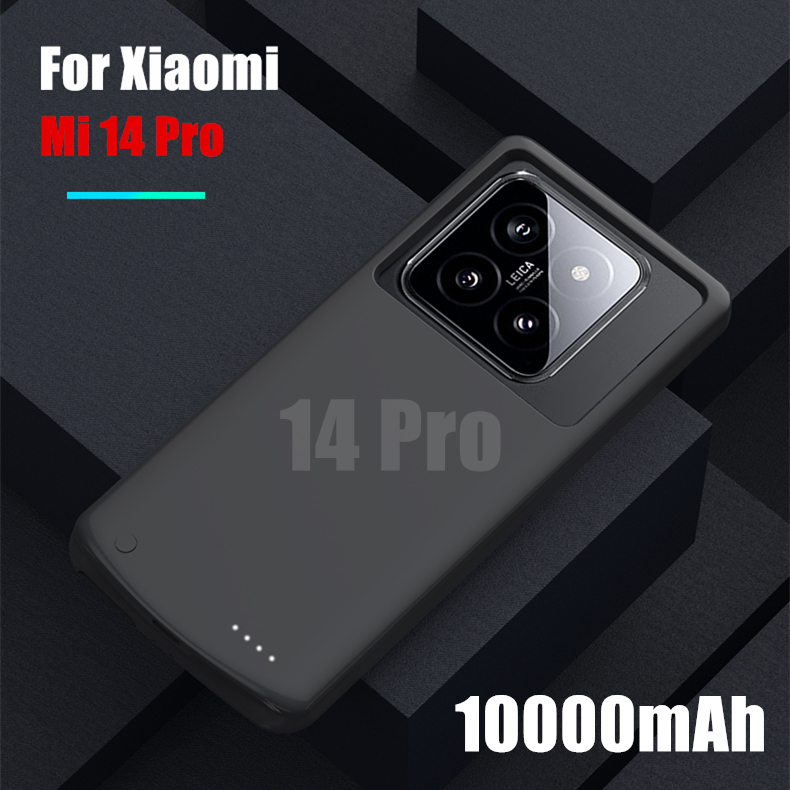 10000- mah-powerbank-hülle für xiaomi  mi 14 Ultra, 5g- akku-hüllen, tragbare powerbank-ladehülle für xiaomi 14 Profi, powercase: Dunkelgrau