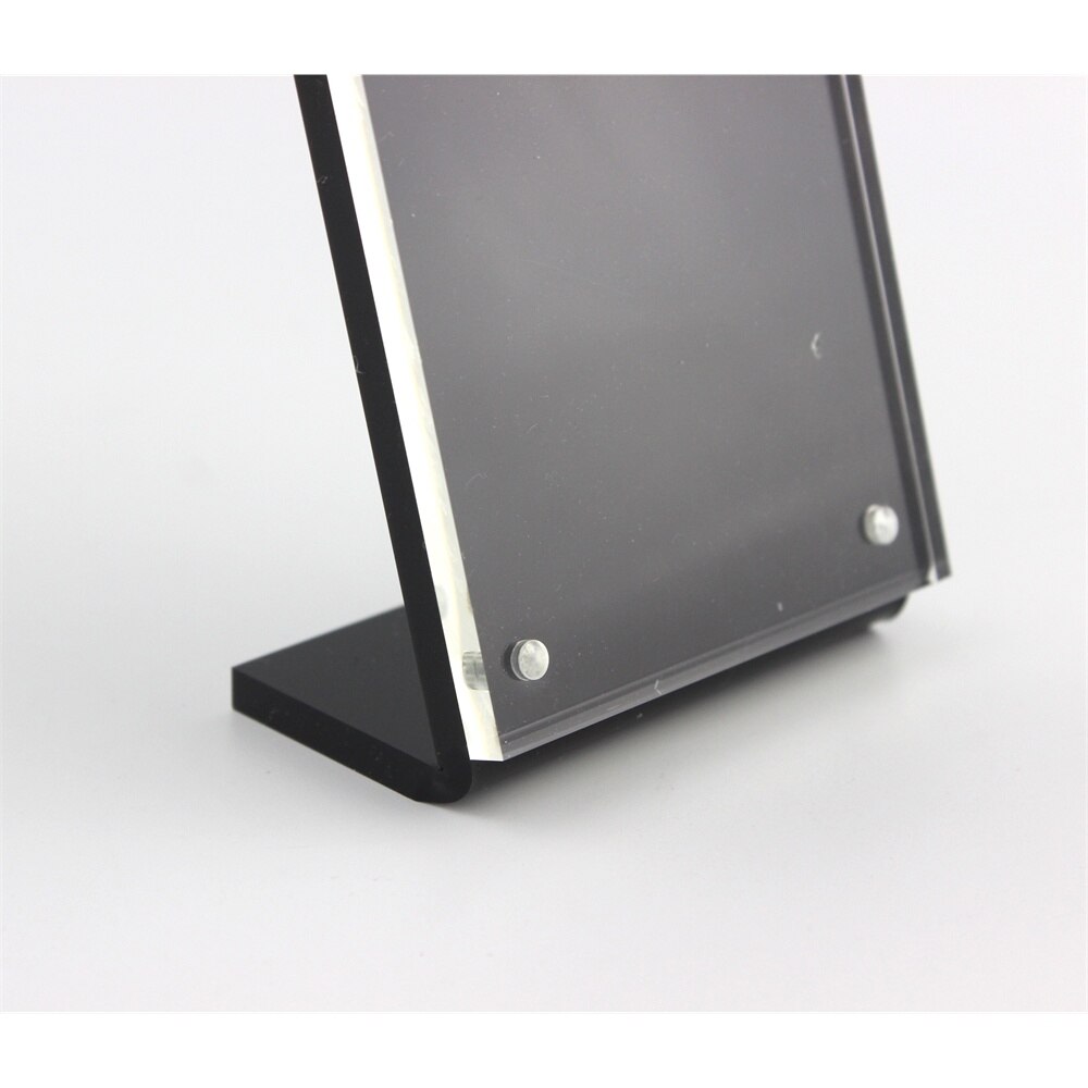6*9cm Upright Clear Acrylic Magnetic Label Holder Stand L Shape Poster Banner Menu List Frame Advertising Black Sign Display
