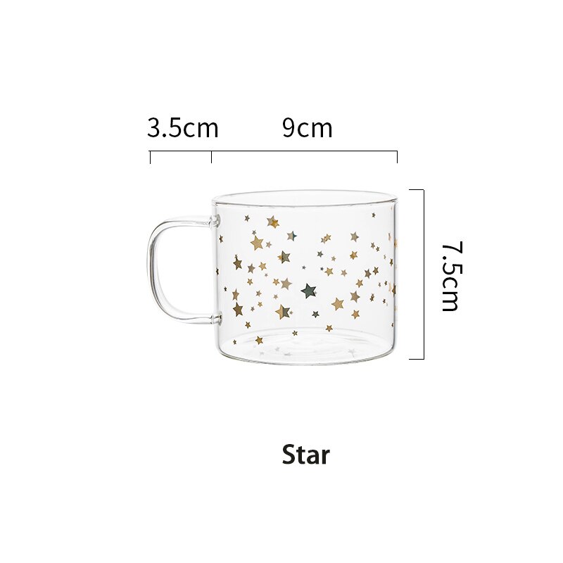 Drinken Glasse Hart Engels Mok Koffie Beker Met Handvat Portret Paar Ontbijt Melk Sap Koud Brinkware Bier Kawaii Mok: Star