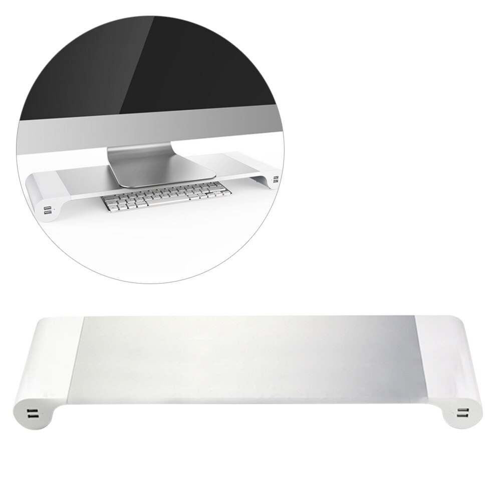 4 Usb-poorten Multifunctionele Desktop Monitor Stand Computer Scherm Riser Sterke Laptop Stand Bureau Houder Notebook Tv Plank met Ons