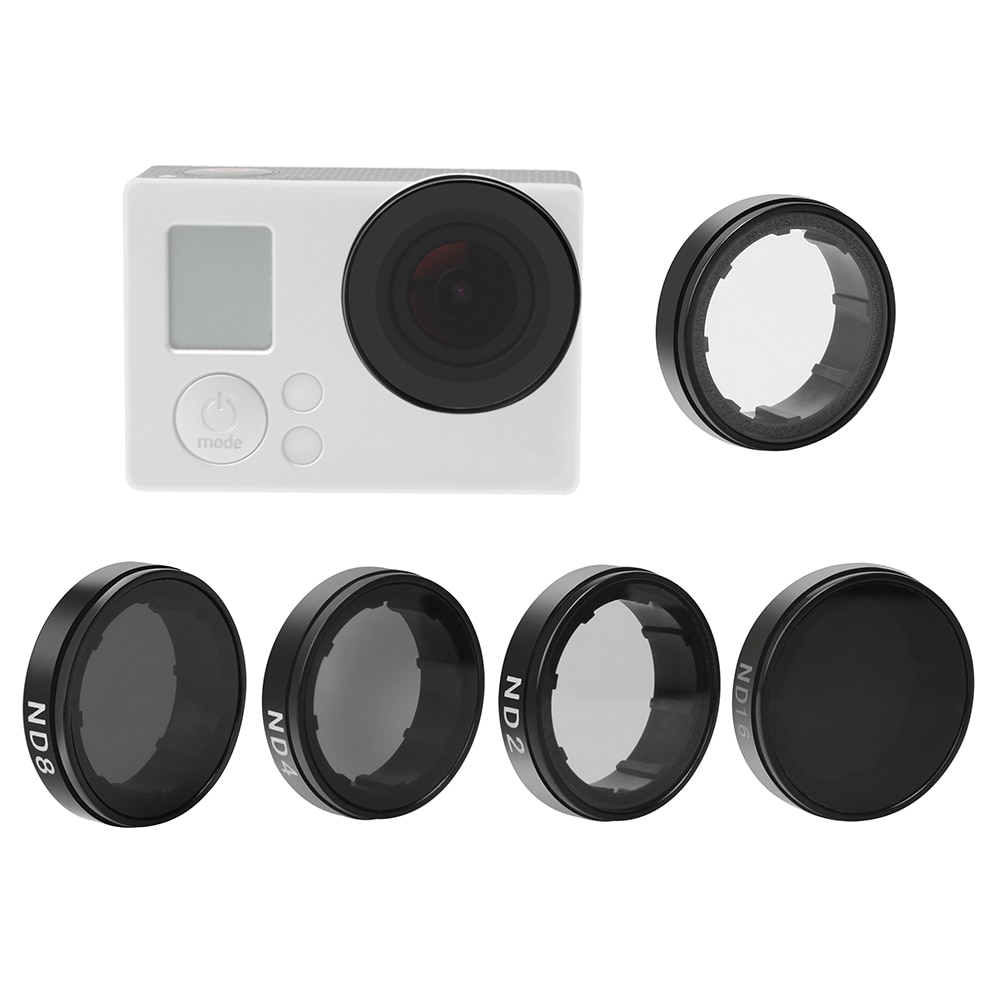 Andoer ND2/ND4/ND8/ND16/UV Filter Ronde Lens Filters Kit Camera Filter Protector Beschermende Glas voor GoPro Hero 4 3 + 3