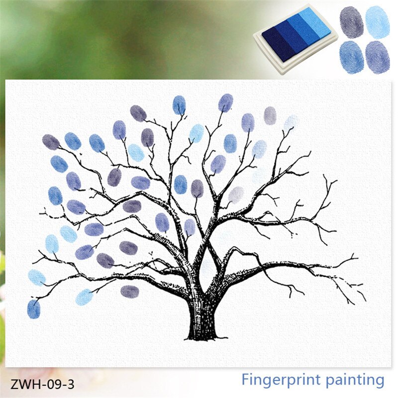 30*40cm Fingerprint Signature Guest Book for Wedding Party My First Holy Communion Sign Book Girls Boys Baptism No frame: BLUE