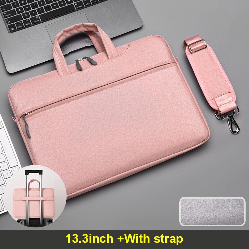 Männer Frauen Aktentaschen Unisex Business Handtaschen Oxford Hand Taschen Einfarbig Laptop Tasche Wasserdichte Schulter Messenger Tasche XA724ZC: Pink 13.3inch