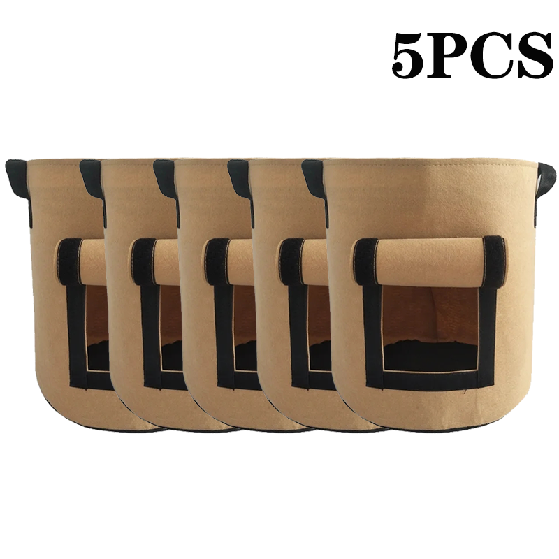 Bolsas de cultivo de plantas de fieltro de 5/10 galones, tela no tejida, maceta para patatas de jardín, bolsas para cultivo de verduras con invernadero, herramientas verticales hidratantes: XS / Borgoña