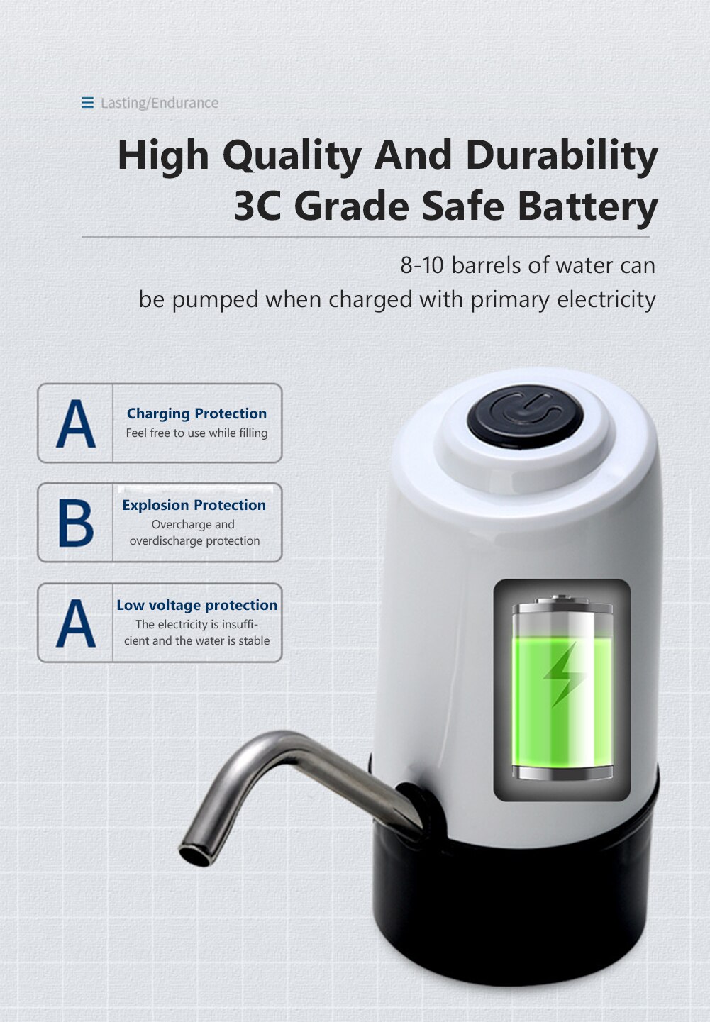 Electric Water Dispenser Portable Gallon Drinking Bottle Switch Smart Water Pump USB Charging Auto Drinking For Home Office