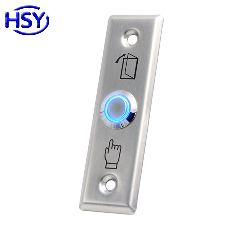 HSY Stainless Steel Door Release Exit Button Optional LED Blue Backlight Emergency Push Switch For Access Control System