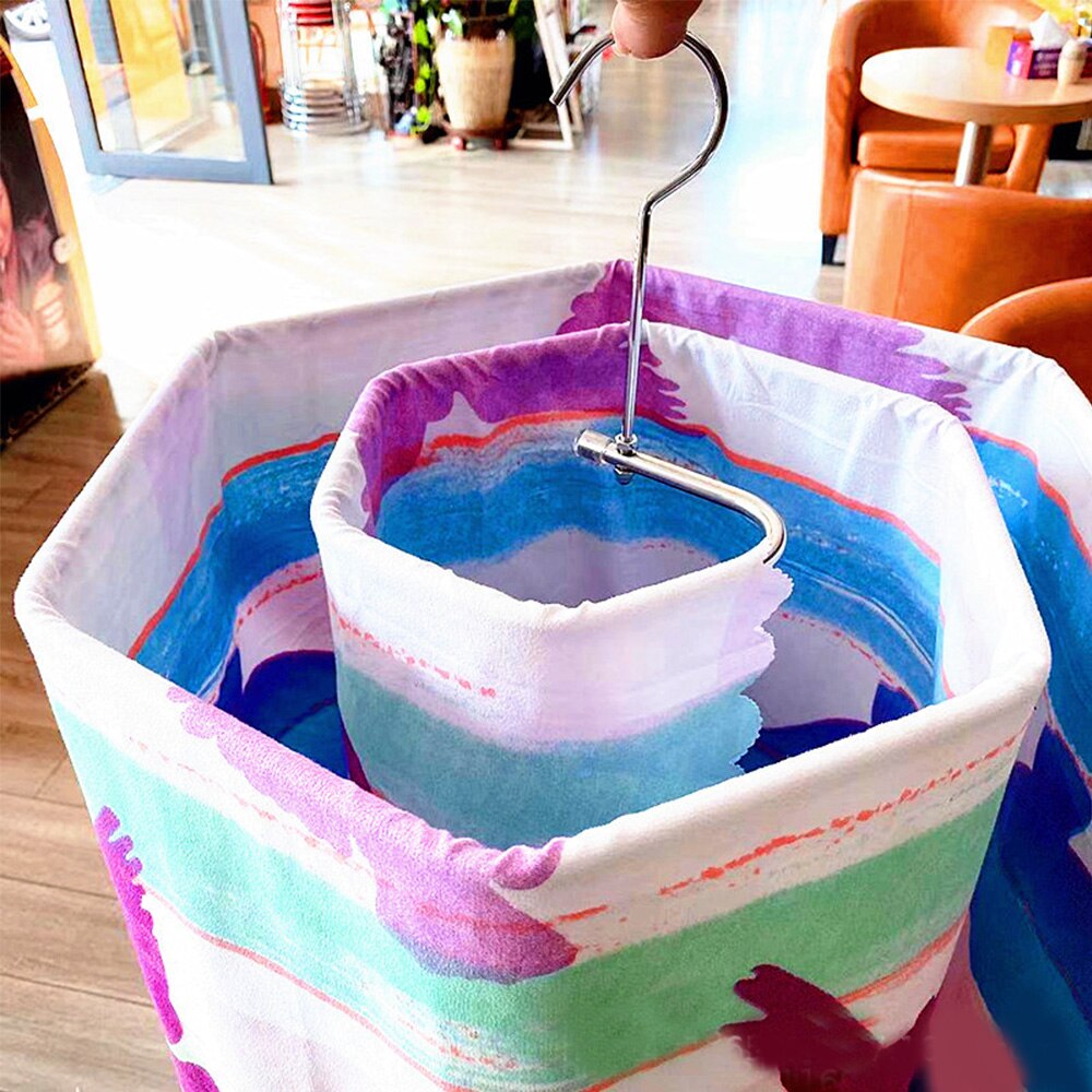 Cintre de séchage en spirale pour linge, en acier inoxydable, crochet rotatif pour draps et couvertures, organisateur de placard