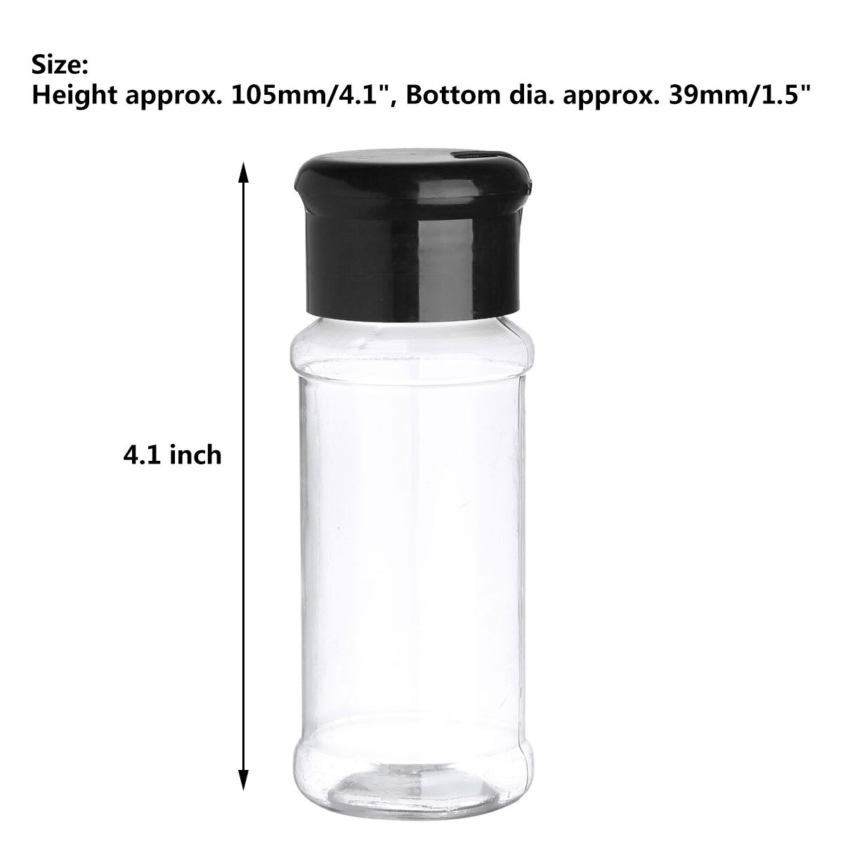 Botes de plástico para especias, tarro para condimentos, sal, pimienta, botellas para condimentos de barbacoa, botes de vinagrera, botellas con tapas de tamiz, 10 Uds., 100ml