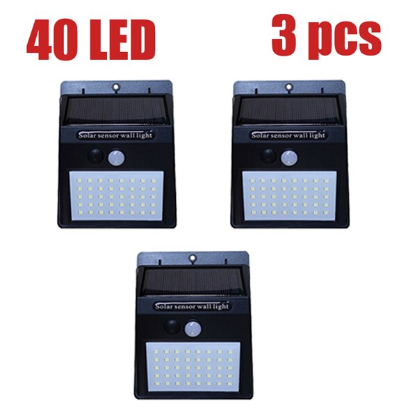 40 LED Solar Light PIR Motion Sensor Solar Garden Light Waterproof Outdoor Energy Saving Street Yard Path Home Lamp: YX03-40-3M-3pcs