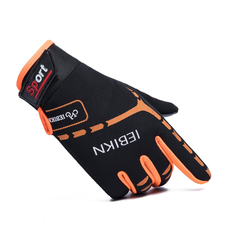 1 Paar Outdoor Sport Wandelen Fiets Fietsen Handschoenen Voor Mannen Vrouwen Windstopper Kunstleder Zachte Warme Vissen Handschoenen: Oranje