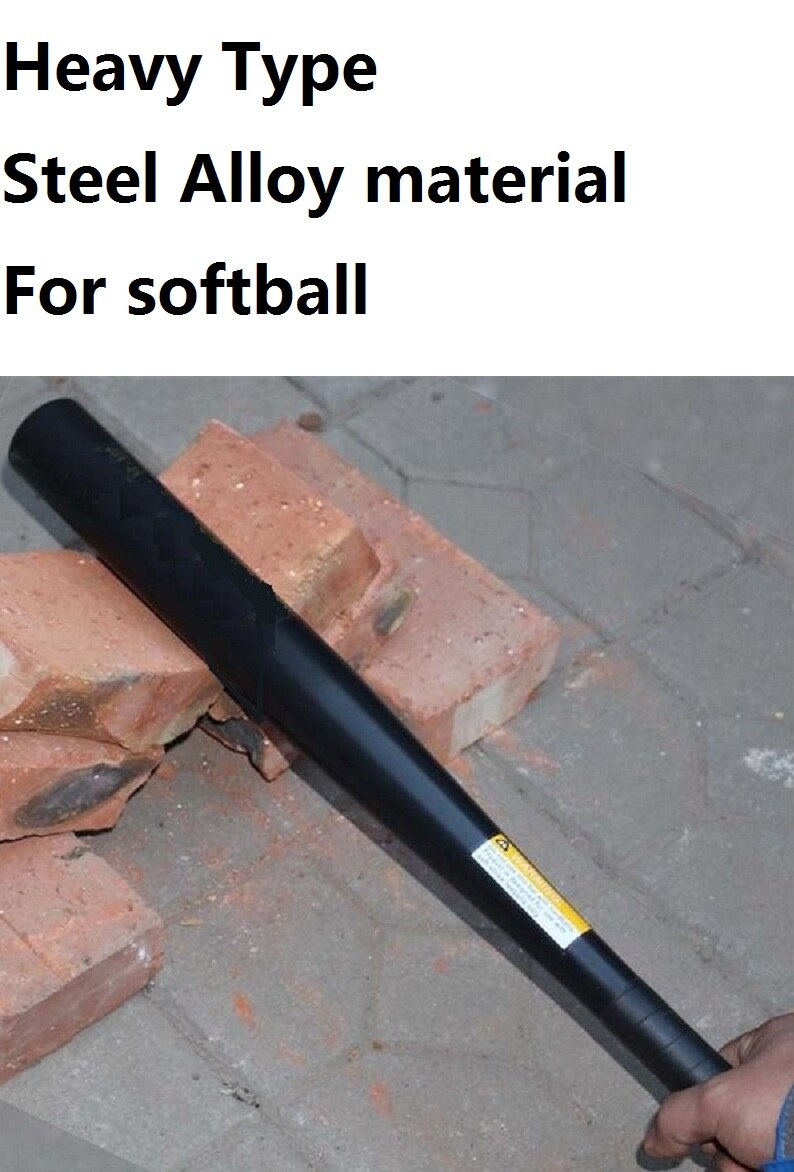 Honkbalknuppel van gelegeerd staal voor zachte honkbalknuppels 21 " 25 " 2 " 28 " 30 " 31 " 33 " inch buitensportfitnessapparatuur voor mannen en vrouwen: Staalzwart / 30 inch (75-76cm)