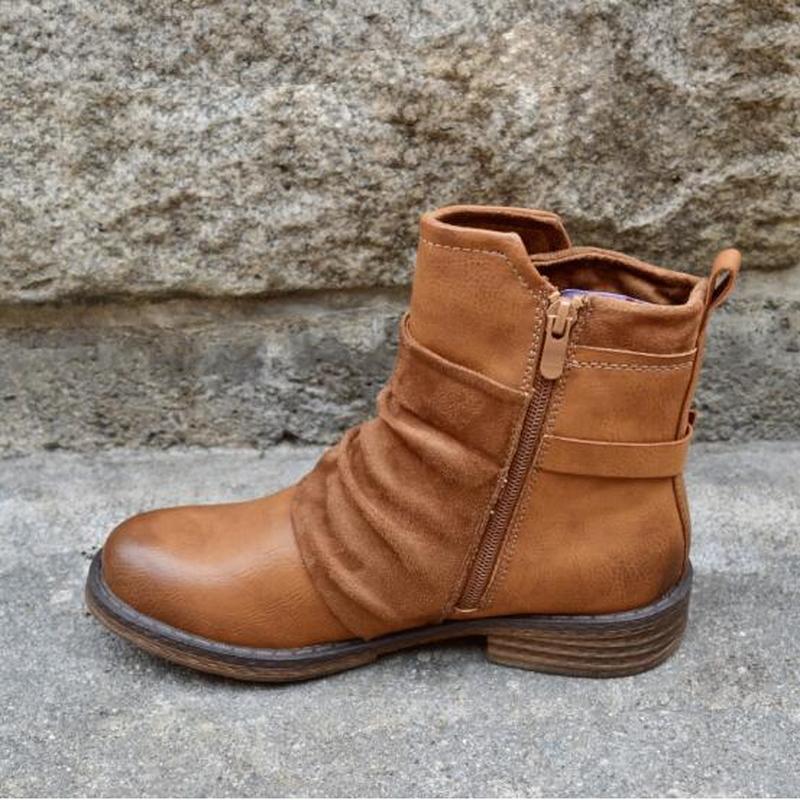 Dames enkellaarsjes met lage hak matin schoenen dames laarsjes herfst pu leer matin schoen damesschoenen dames schoenen sapato  nh097