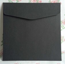50pcs- Pearl Paper Square Envelope 14x14cm Wedding Invitation Envelopes Handkerchief Special Invitation: black paper