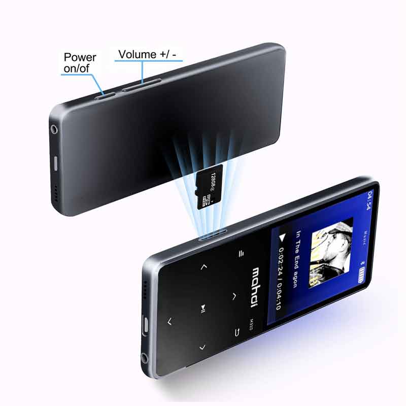 MP4 Player with Bluetooth 4.2, Touch Buttons with 2.4 inch Screen 8GB Portable Lossless Digital Player with FM Radio Mp4 player