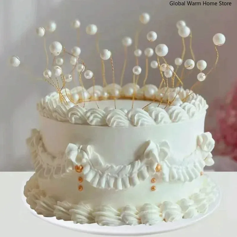6-inch Simulated Fruit Cream Plastic Cake Model Artificial Birthday Cakes Decoration Props for Photos Dessert Shop Window Sample: Light Grey