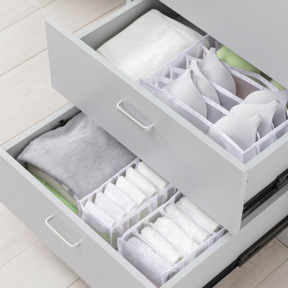 Foldable Drawer Dividers Storage Box Home Nylon Panty Drawer Closet Bed Organizers for Clothes Shoes Underwear Bra Socks Ties