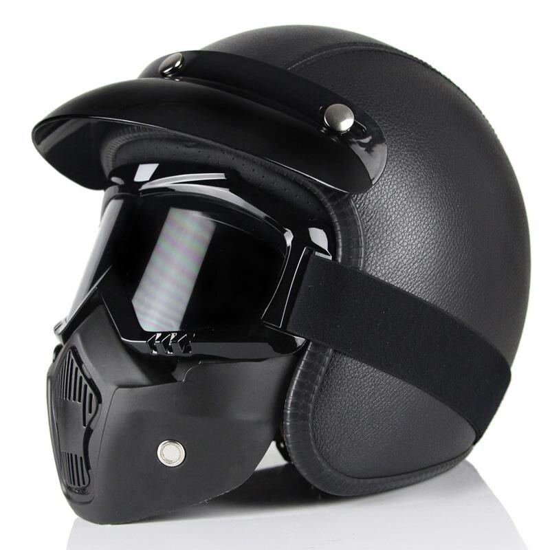 Lunettes de moto rétro anti-poussière Anti-UV, masque de Motocross, filtre de respiration modulaire détachable, masque pour casque ouvert