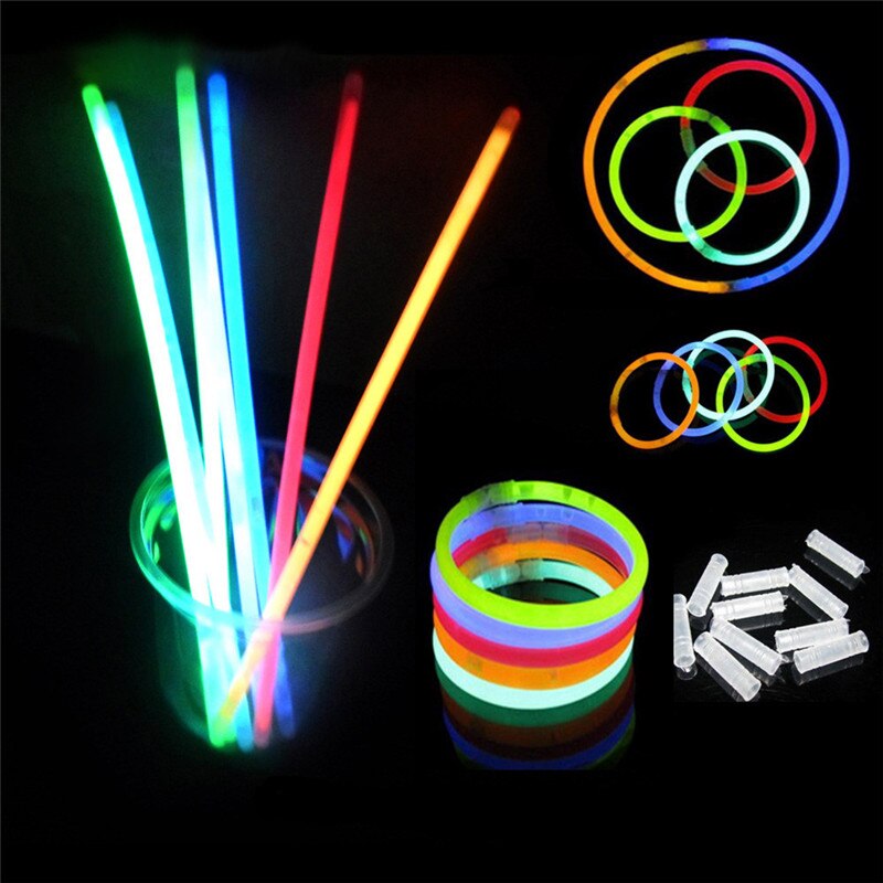 100 STKS Premium Glow Sticks Armbanden Neon Light Gloeiende Party Gunsten Rally Raves Verlichting Stok verscheidenheid van kleur willekeurige mix