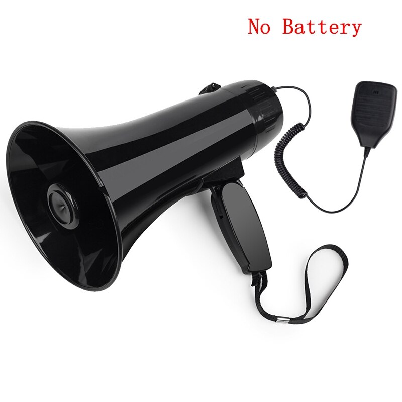 Power Portable 35W Bullhorn Megaphone Speaker with Built-in Siren USB Flash Drive 240S Recording Black: no battery