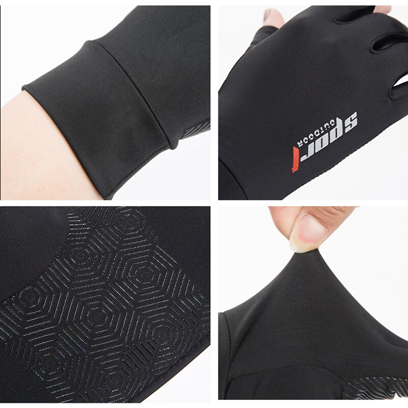 Guantes de Pesca con protección solar para hombre, manoplas de secado rápido transpirables para exteriores, ropa deportiva, verano, FPS 50