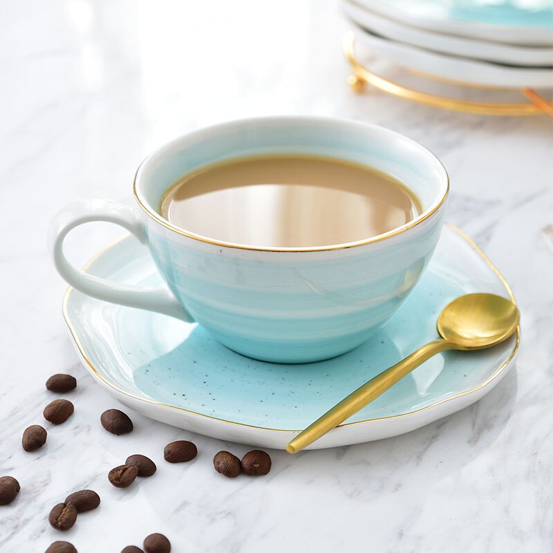 Service à thé en porcelaine d'os britannique, articles à boire en céramique, tasse à café avec théière à lait, ensemble de d'anniversaire et de noël