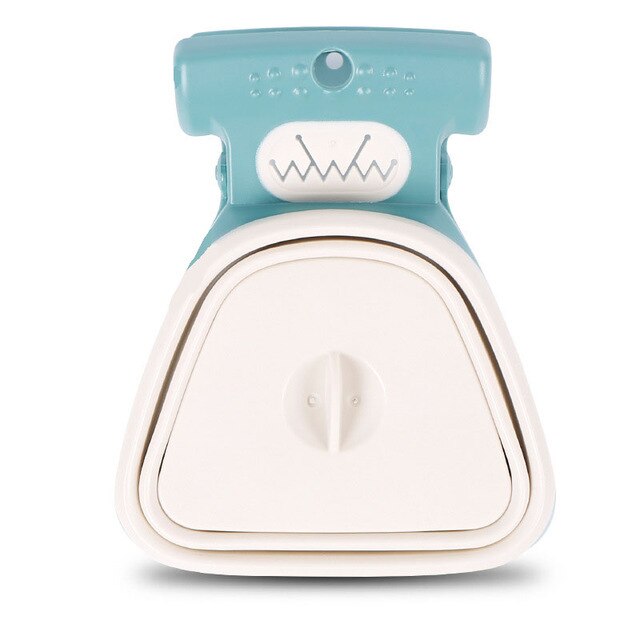 Portable dog poop picker foldable pet poop clip for outdoor use pet poop storage box dog sanitary accessories with garbage bag: white  S