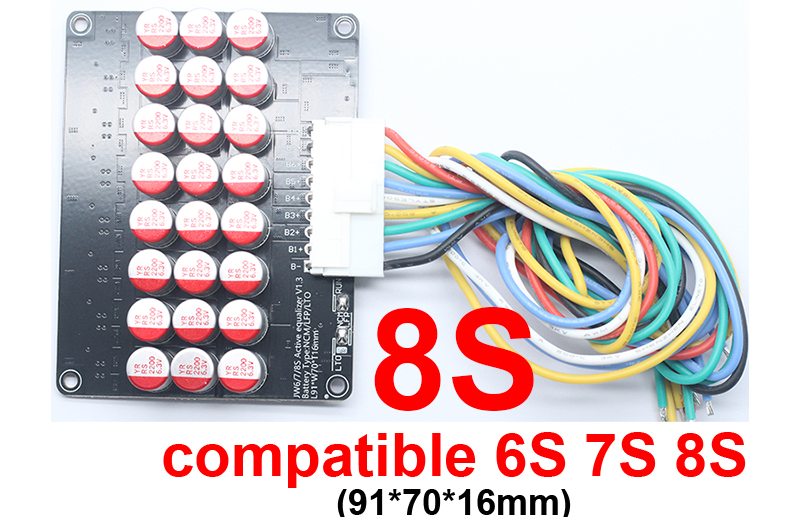 1A 3A 5A 6A Balans Li-ion Lifepo4 LTO Lithiumbatterij Actieve Equalizer Balancer Board Condensator 3S 4S 5S 7S 8S 10S 16S 20S BMS: Goud / 10A