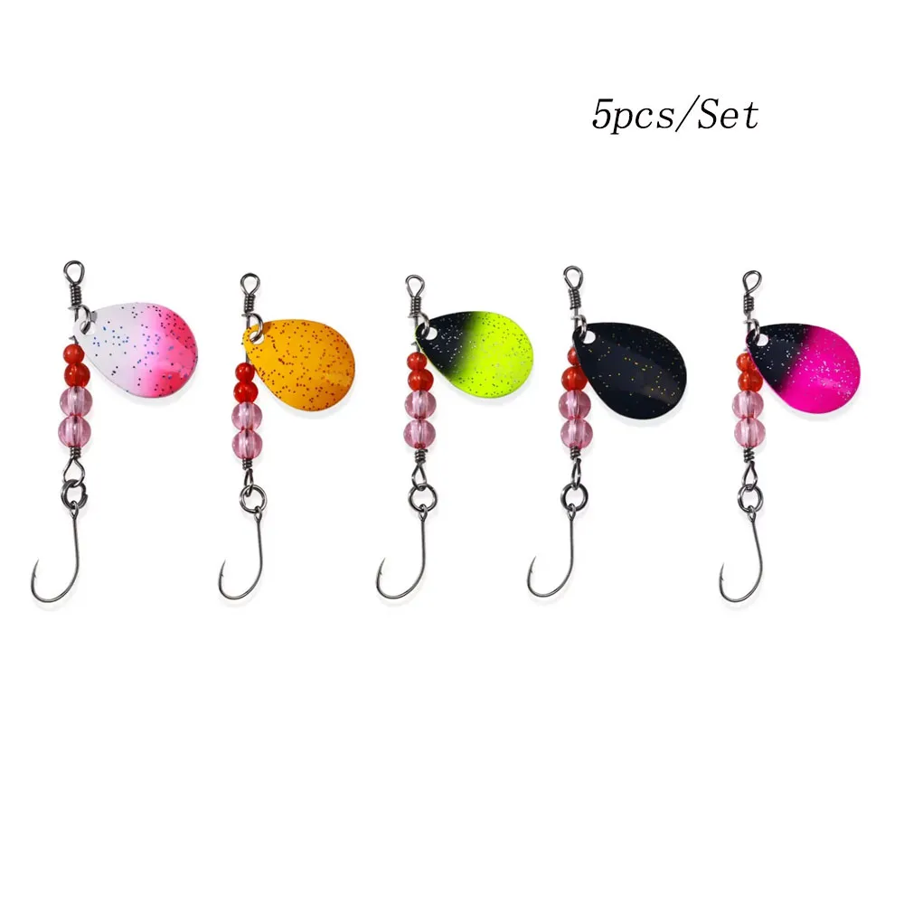 5 teile/satz Löffel Köder Set Angeln Metall Köder Für See Meer Karpfen Bass Wobbler Kleine Mini Spinner Forelle Jig Harte box Kit Zubehör: Licht Grau