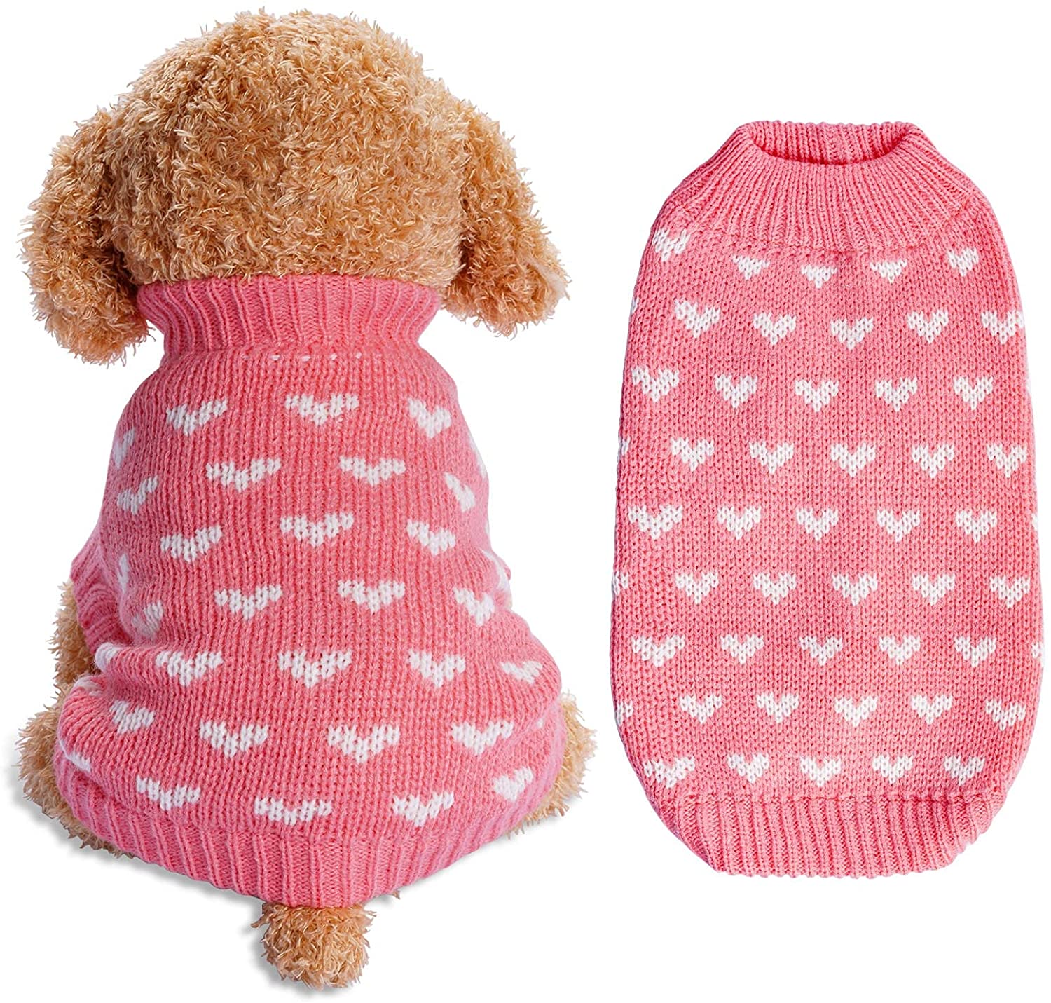 Lvtubanlv Hond Gebreide Trui Hond Hart Trui Puppy Trui Warme Zachte Huisdier Kleding Voor Kleine Medium Katten En Honden