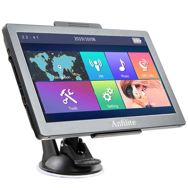 Anfilite 7 inch HD Car GPS Navigation Sat Nav 256M/8g vehicle GPS Navigators Bluetooth AV-IN FM MP3/MP4 Players