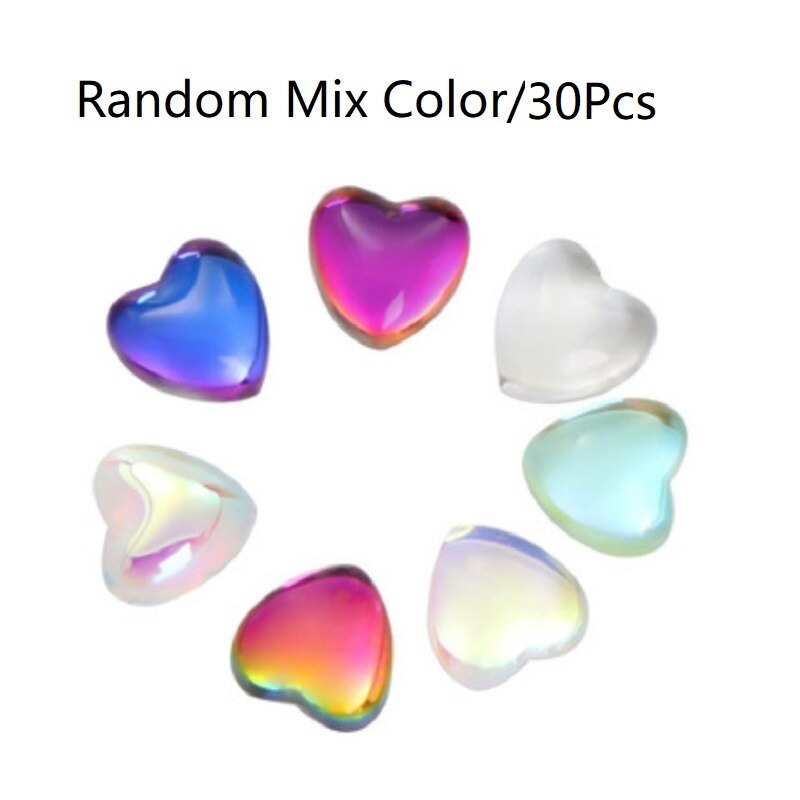 10Pcs 8mm Heart Rhinestone Flat Stones For Manicure Glitter Nail Jewelry Heart Nail Art Kawaii Nail Decoration Korean Nail Parts: Random Mix Color