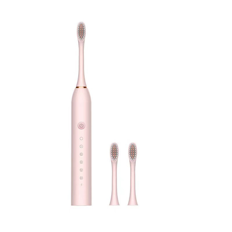 Sonic Electric Toothbrush for Adults IPX7 Waterproof DuPont Brush Head USB Rechargeable High Frequency Cleaning 6 Cleaning Modes: Pink