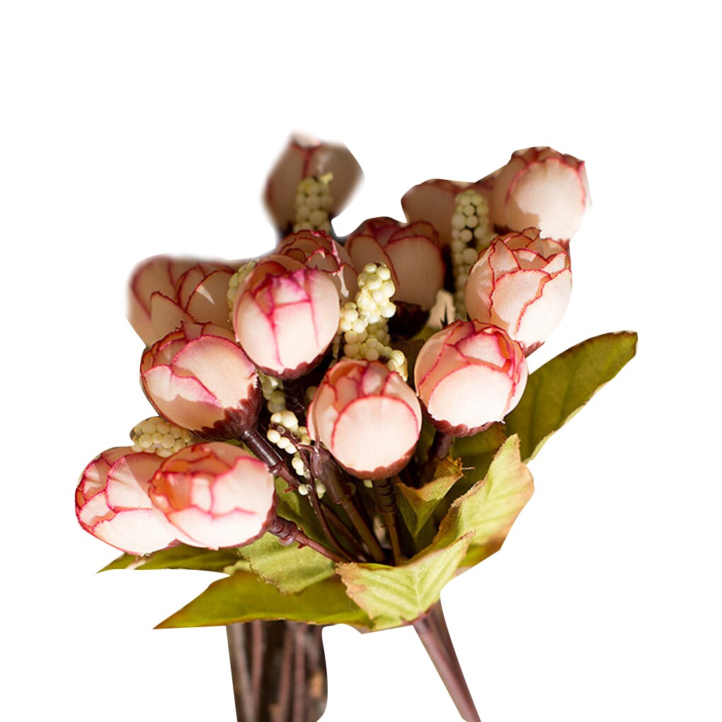 1 zweig 15 köpfe/Strauß kleine knospe rosen hochblatt künstliche blume seide Rose DIY hochzeit hause Weihnachten Dekor blumen Rose
