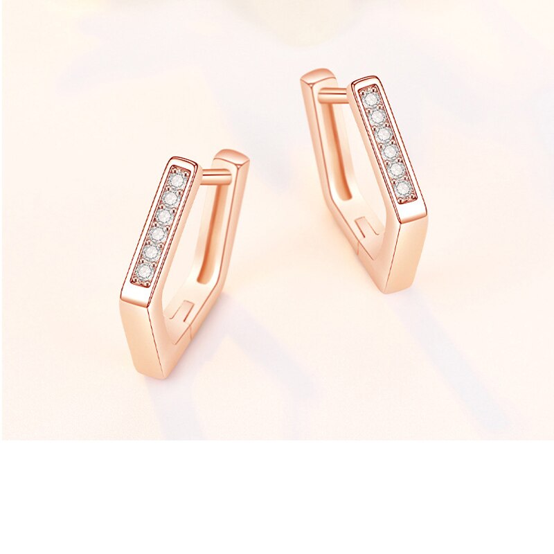 Polygon earrings top cubic zirconia Exquisite simple earrings for women girls jewelry2020