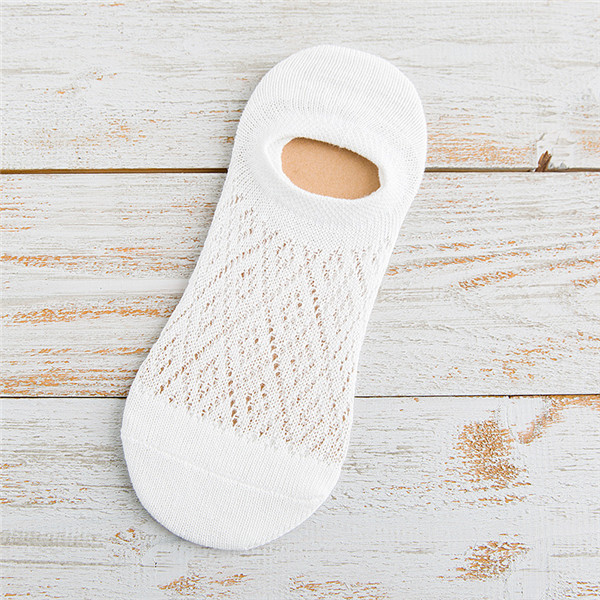 Women Cotton Boat Socks Invisible Liner Elastic Breathable Female Low Cut Hollow Out Ankle Cute Short Socks: 5