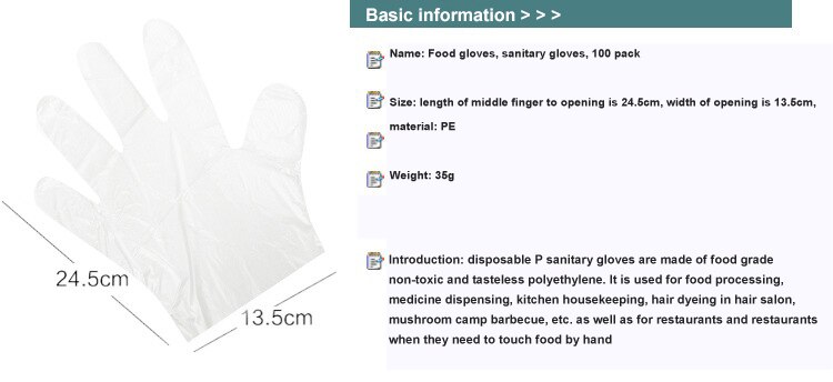 100 stuks wegwerphandschoenen, transparante beschermende handschoenen voor de horeca en schoonmaak