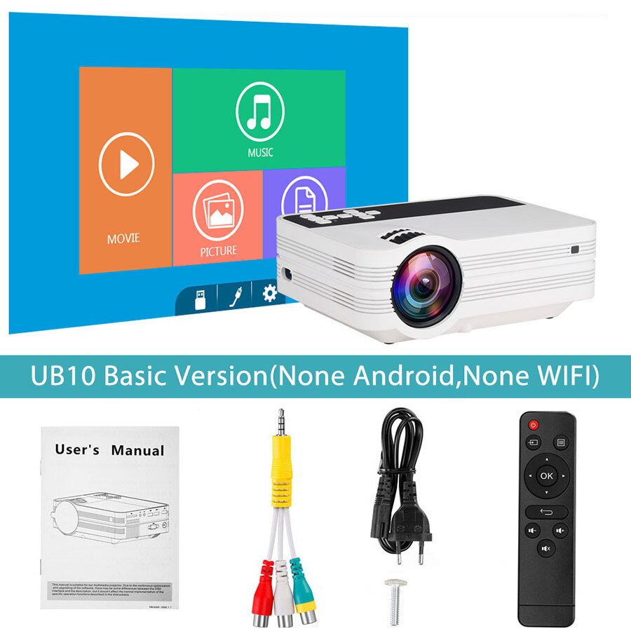 ThundeaL UB10 HD Mini Projector Outdoor Video Cheap Portable Digital Projector Support 1080P USB with VGA SD AV Video Beamer: Default Title