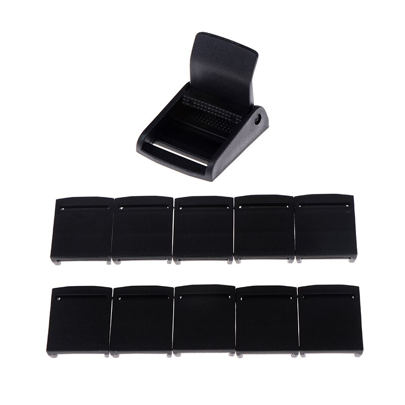 10 stk cam spænder plast sort toggle clip rygsæk stropper webbing 25mm