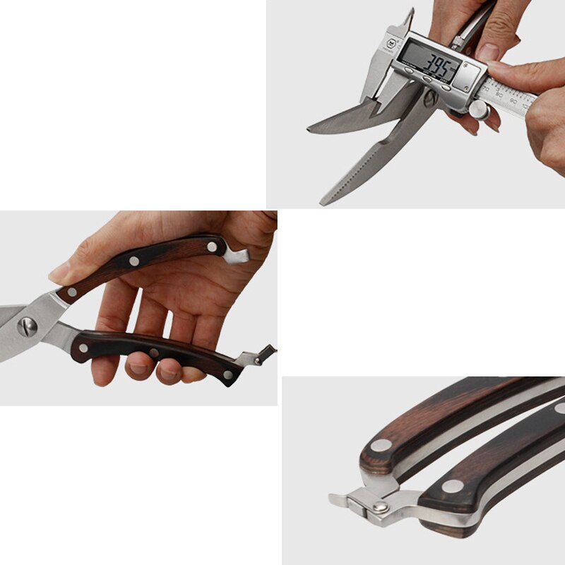 Multifunktions rostfritt stål kycklingben fisk grönsakssax kniv kökssax skärare prylar verktyg 25.4*4.2cm